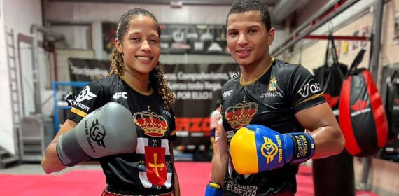 Débora Évora y Miguel Trindade, antes de un entrenamiento.