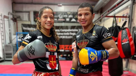 Débora Évora y Miguel Trindade, antes de un entrenamiento.