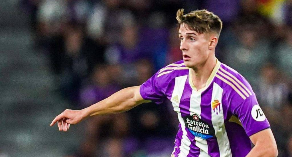 Fresneda, en un partido con el Real Valladolid la temporada pasada.