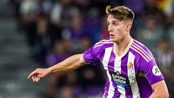 Fresneda, en un partido con el Real Valladolid la temporada pasada.