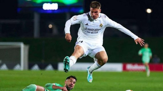 Iker Bravo, en un partido de la temporada pasada con el Castilla.