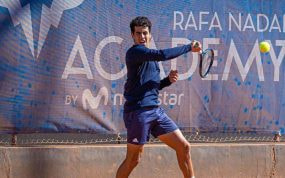 Jaume Munar, durante un entrenamiento en la Rafa Nadal Academy en 2022.