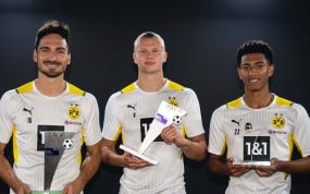 Haaland y Bellingham durante su etapa en el Dortmund. @