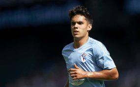 Hugo Sotelo, en un partido con el Celta.