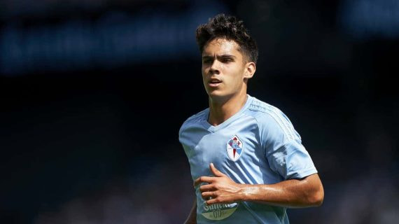Hugo Sotelo, en un partido con el Celta.