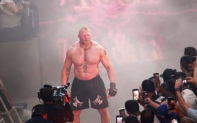 Brock Lesnar durante el WWE Backlash en el Coliseo de Puerto Rico José.