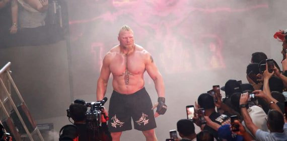 Brock Lesnar durante el WWE Backlash en el Coliseo de Puerto Rico José.