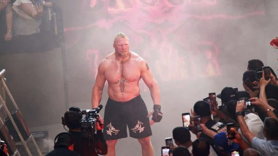 Brock Lesnar durante el WWE Backlash en el Coliseo de Puerto Rico José.