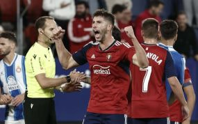 David García celebrando un gol con Osasuna, la temporada pasada.