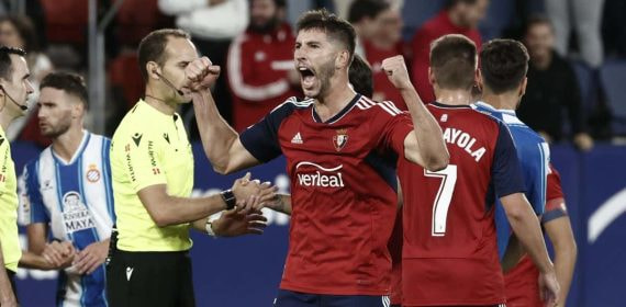 David García celebrando un gol con Osasuna, la temporada pasada.