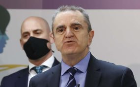 Luis Rubiales y José Manuel Franco, en un encuentro celebrado el 14 de marzo de 2022, tras la reunión de la Comisión del CSD sobre el fútbol femenino.