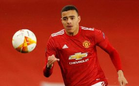Greenwood, en un partido con el United.