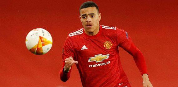 Greenwood, en un partido con el United.