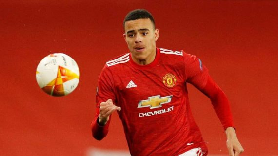 Greenwood, en un partido con el United.