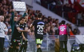 Javi Serrano, en un partido con el Sturm Graz.