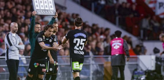 Javi Serrano, en un partido con el Sturm Graz.