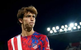 Joao Félix en el último partido del Atlético en Vallecas.