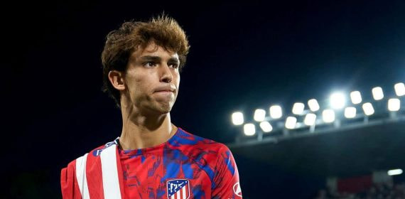 Joao Félix en el último partido del Atlético en Vallecas.