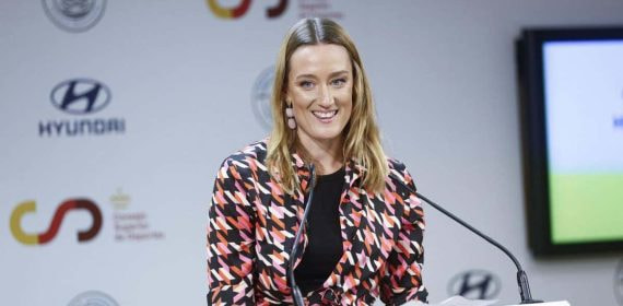 Mireia Belmonte durante la presentación de su nuevo proyecto junto a Hyundai en el CSD.