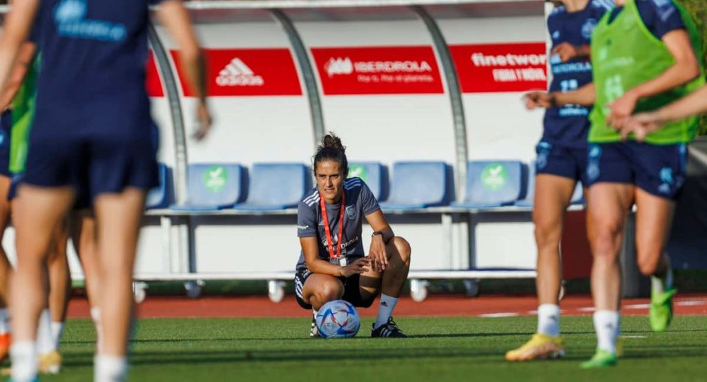 Montse Tomé durante un entrenamiento.