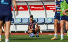 Montse Tomé durante un entrenamiento.