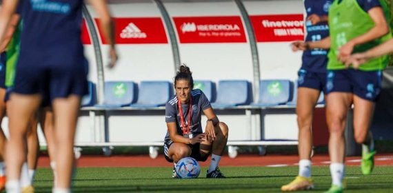 Montse Tomé durante un entrenamiento.