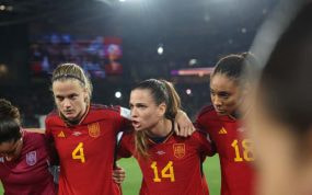 Las jugadoras de la selección antes de su final del Mundial contra Inglaterra.