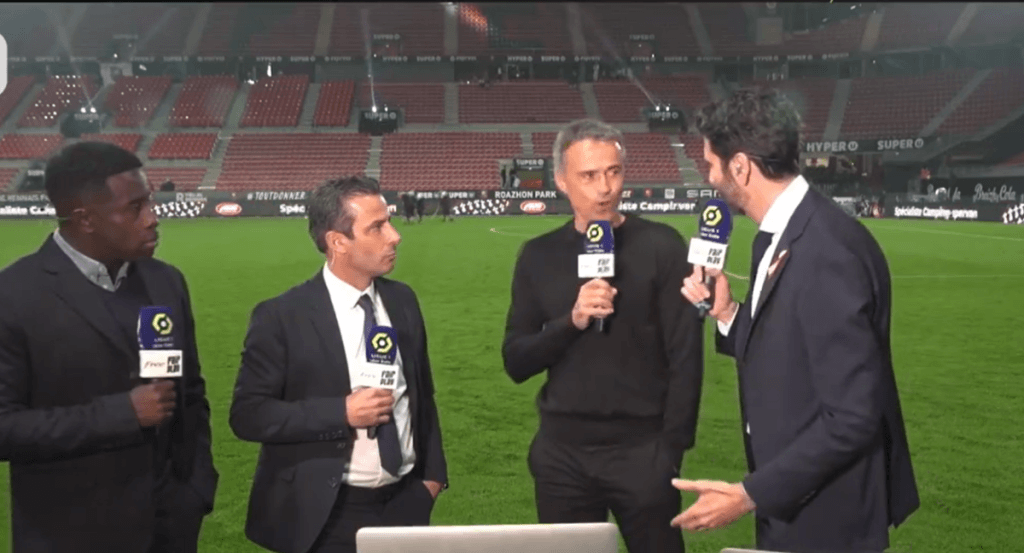 Luis Enrique y Alexandre durante la entrevista.