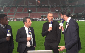 Luis Enrique y Alexandre durante la entrevista.