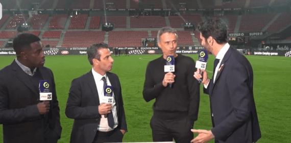 Luis Enrique y Alexandre durante la entrevista.
