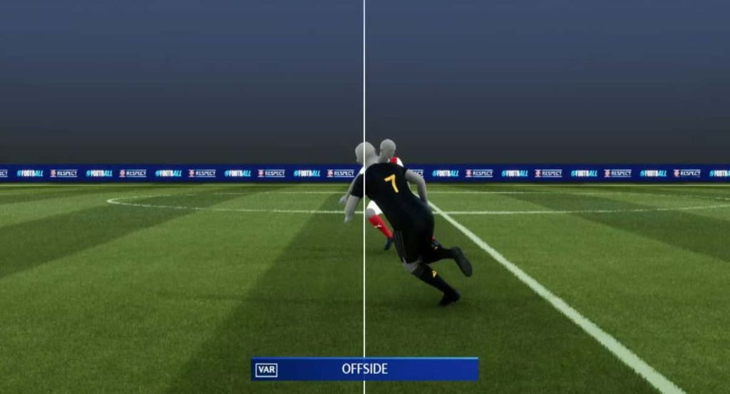 Imagen virtual del fuera de juego de Vinicius frente al Sporting de Braga.