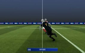 Imagen virtual del fuera de juego de Vinicius frente al Sporting de Braga.