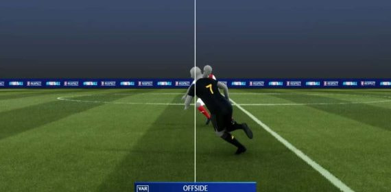 Imagen virtual del fuera de juego de Vinicius frente al Sporting de Braga.