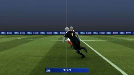 Imagen virtual del fuera de juego de Vinicius frente al Sporting de Braga.