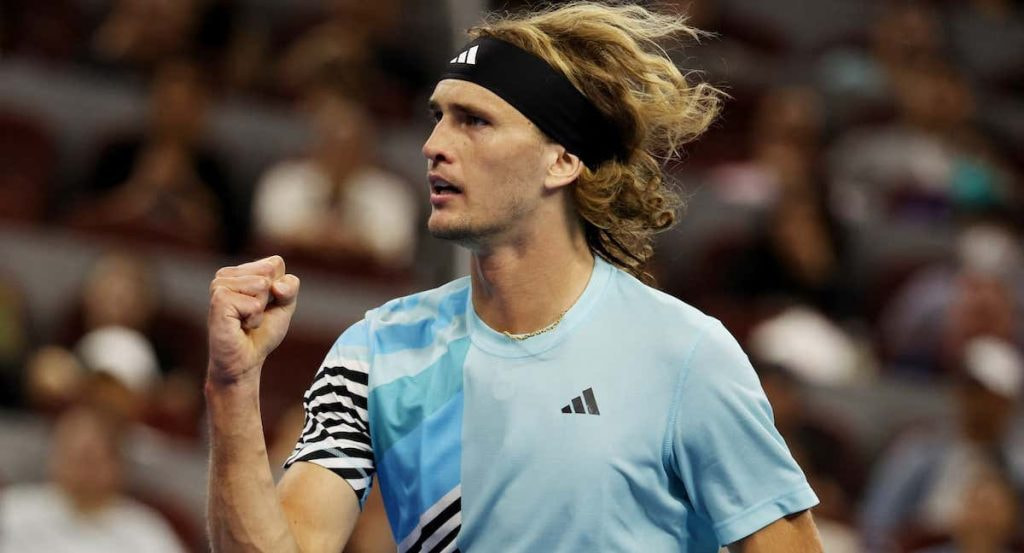 Alexander Zverev celebra un punto.