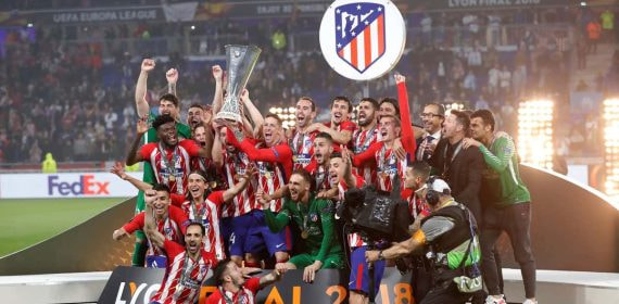 Jugadores del Atlético de Madrid celebrando la Europa League en 2018.