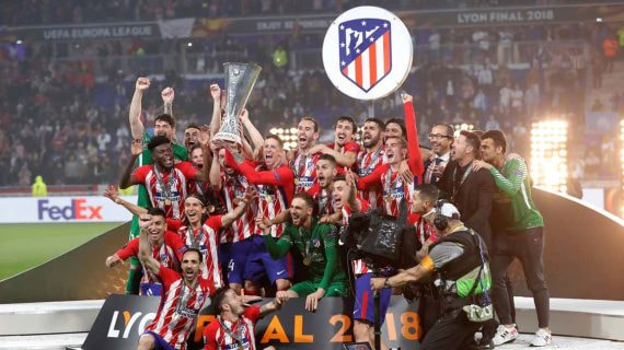 Jugadores del Atlético de Madrid celebrando la Europa League en 2018.