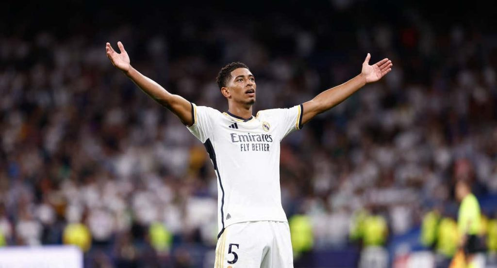 Bellingham, celebrando un gol.