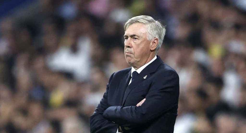 Carlo Ancelotti en una foto en el Santiago Bernabéu en esta temporada.