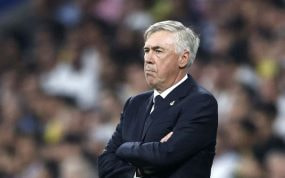 Carlo Ancelotti en una foto en el Santiago Bernabéu en esta temporada.