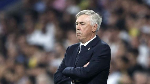 Carlo Ancelotti en una foto en el Santiago Bernabéu en esta temporada.