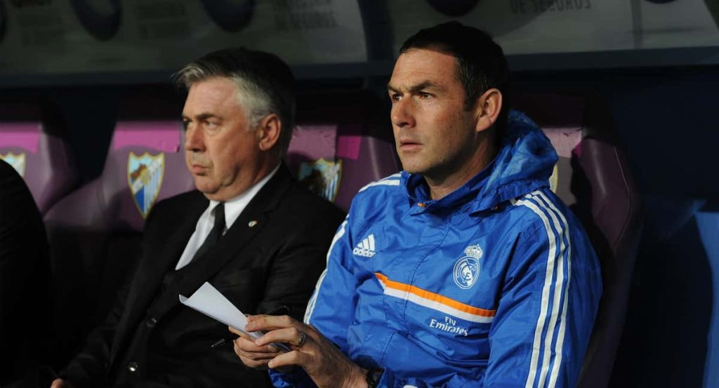 Carlo Ancelotti y Paul Clement, en un partido del Real Madrid.