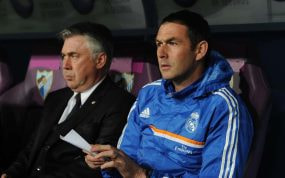 Carlo Ancelotti y Paul Clement, en un partido del Real Madrid.
