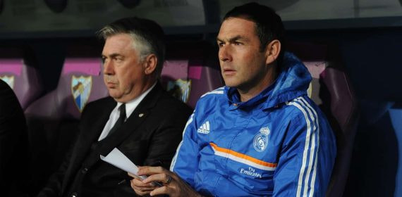 Carlo Ancelotti y Paul Clement, en un partido del Real Madrid.