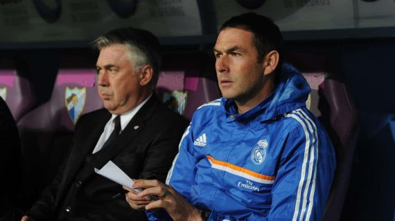 Carlo Ancelotti y Paul Clement, en un partido del Real Madrid.