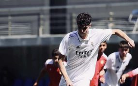 Jacobo Ortega, en un partido con el Real Madrid.