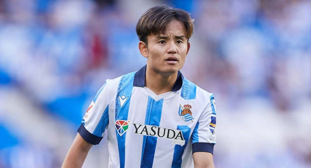 Take Kubo, durante un partido de la Real Sociedad.