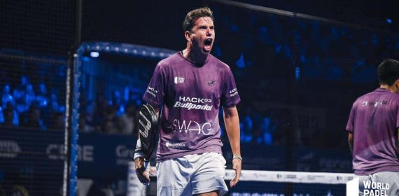 Paquito Navarro durante un encuentro del World Padel Tour en Amsterdam.
