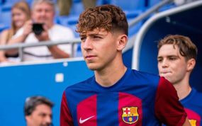 Pau Prim, antes de un partido con el Barça.