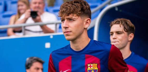 Pau Prim, antes de un partido con el Barça.